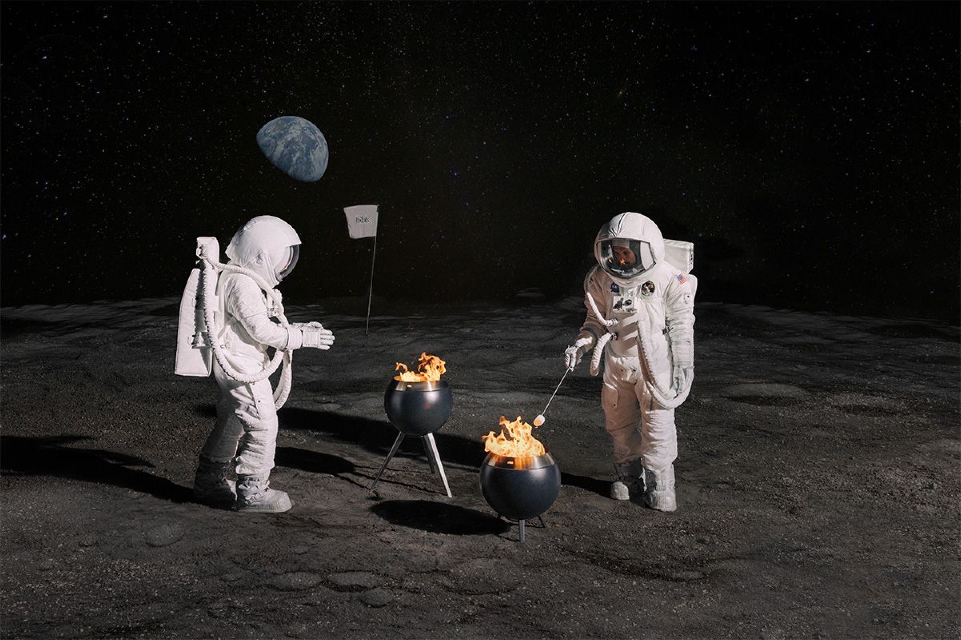 Höfats Moon 45 feuerschale mit niedrigem Fuß